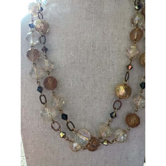Vintage Double -Strand Faceted Glass Bead Necklace -- 20" - Picture 6 of 10